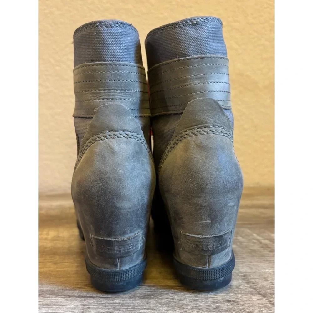 Sorel Lexie Wedge Bootie Leather and Fabric Upper Waterproof
